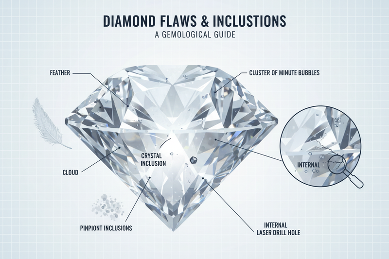 פגמים נפוצים ביהלומים - פגמים שלא תירצו לפספס