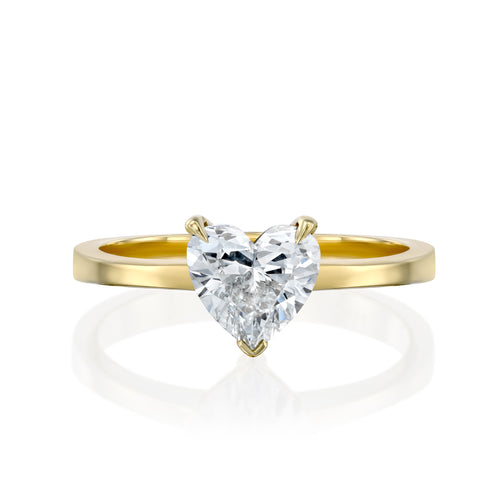 טבעת אירוסין טבעית סוליטר לב