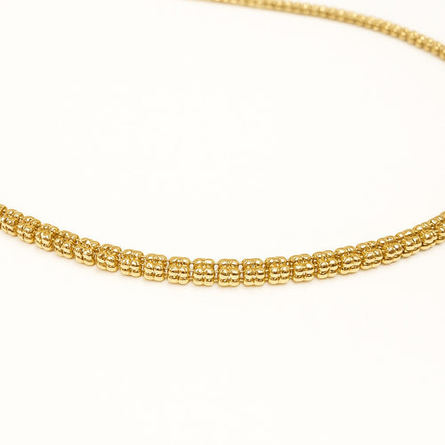 שרשרת אייס ICE מזהב צהוב 14 קראט עם חריטה יהלומית וברק מרהיב