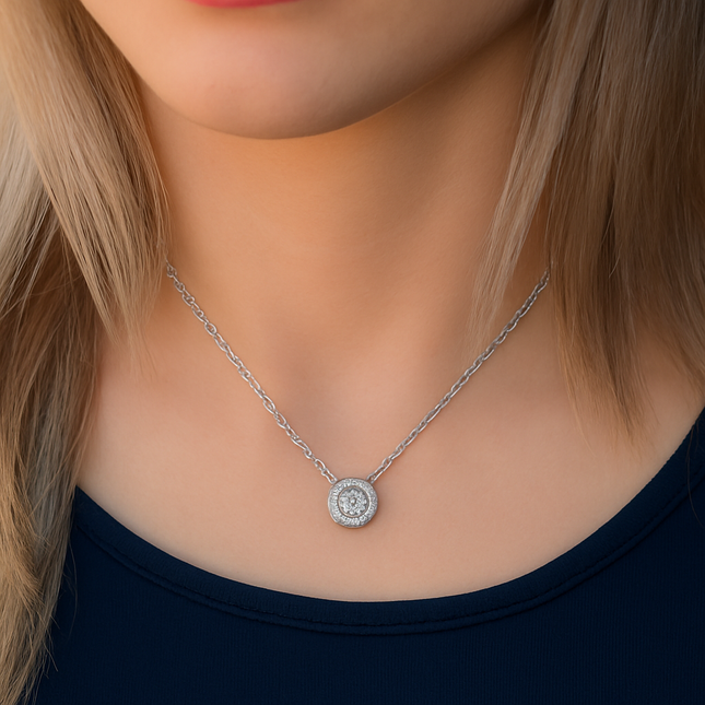 שרשרת יהלומים טבעיים בעיצוב יוקרתי במראה עגול ועדין