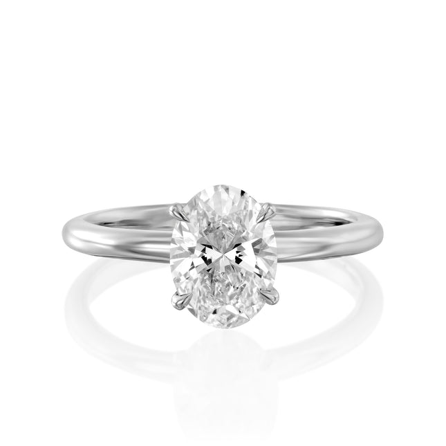 טבעת "ארינה" אובל סוליטר זהב לבן