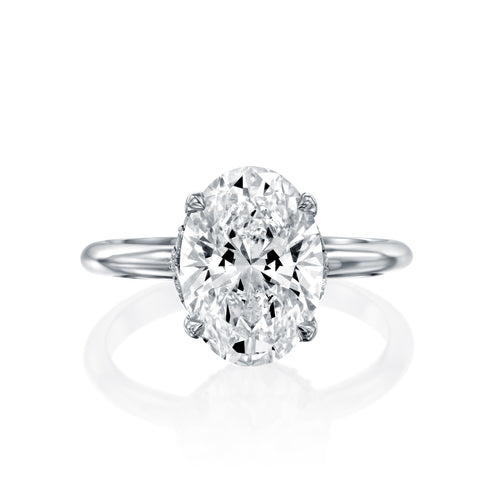 טבעת אירוסין "ג'סי" אובל זהב לבן