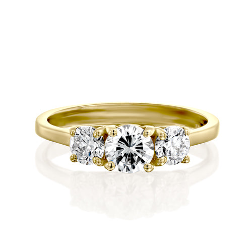 טבעת אירוסין "פרח שלושה יהלומים"