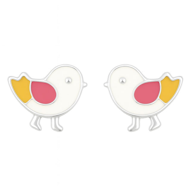 עגילי ציפור לילדות בעיצוב צבעוני