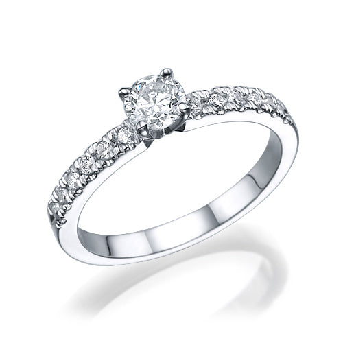 טבעת אירוסין זהב לבן "מלודי"