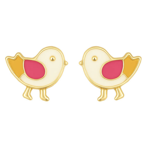 עגילי ציפור לילדות בעיצוב צבעוני