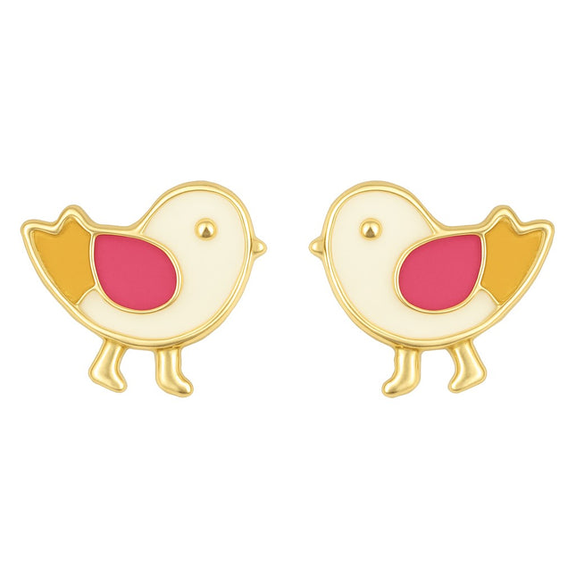 עגילי ציפור לילדות בעיצוב צבעוני