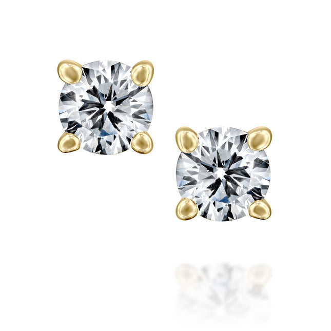 עגילי מרטיני סוליטר בשיבוץ יהלומים טבעים צמודים לאוזן