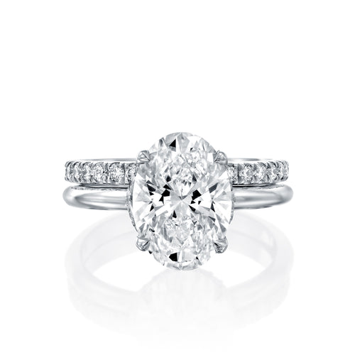 טבעת אירוסין "ג'סי" אובל זהב לבן