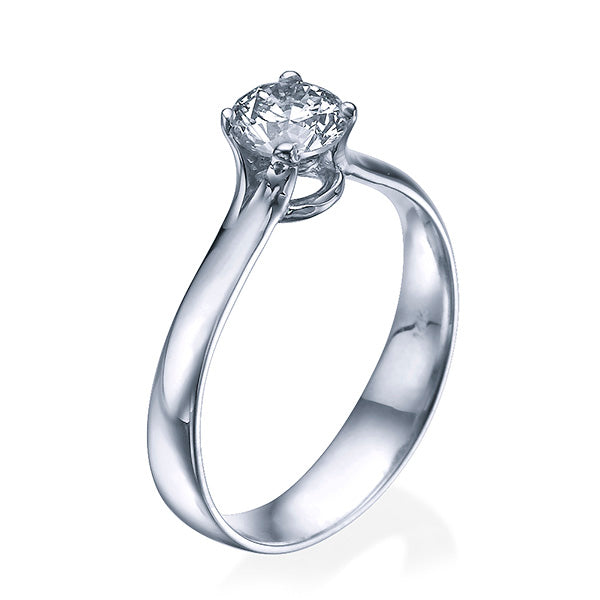 טבעת אירוסין סוליטר זהב לבן סנדי