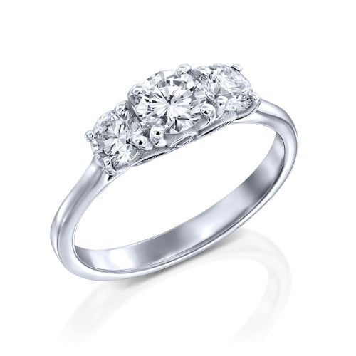 טבעת "פרח שלושה יהלומים"