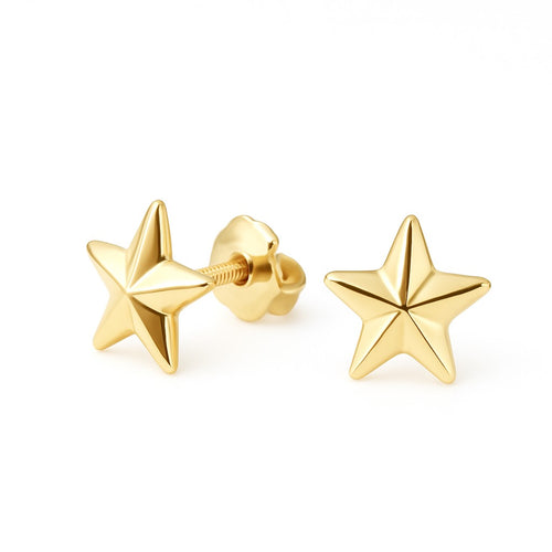 עגילי כוכב לילדות מזהב בעיצוב שמימי וזוהר