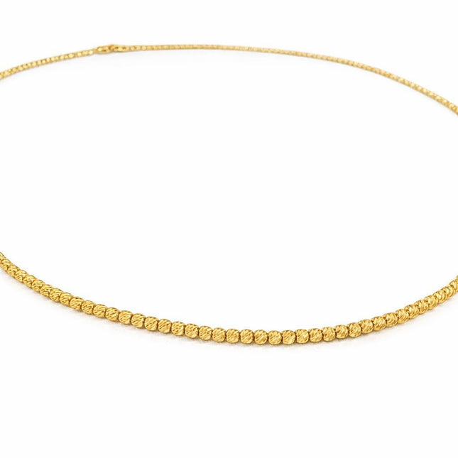 שרשרת כדורים מזהב צהוב בעיצוב עגול קלאסי