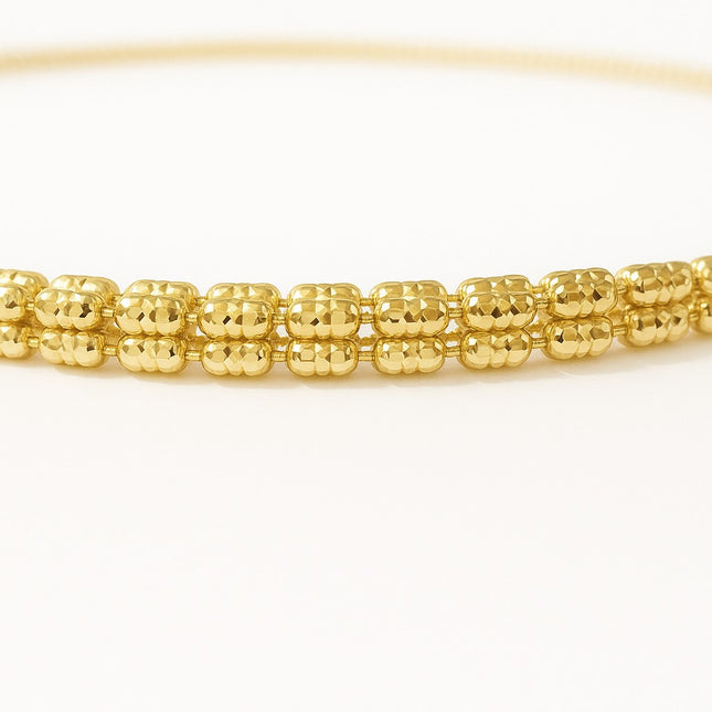 שרשרת אייס ICE מזהב צהוב 14 קראט עם חריטה יהלומית וברק מרהיב