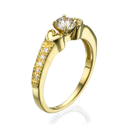 טבעת אירוסין "מיילי" זהב צהוב בעיצוב קלאסי