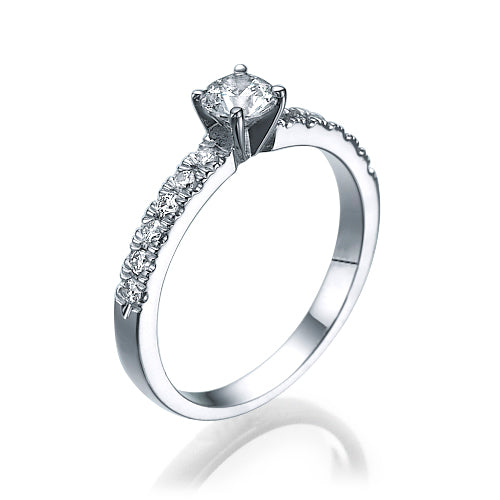 טבעת אירוסין זהב לבן "מלודי"