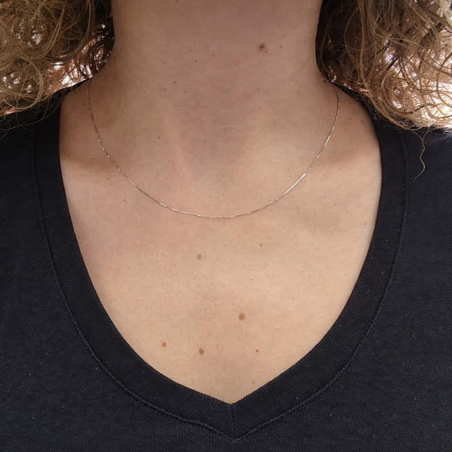 שרשרת ונציה מזהב צהוב או לבן בעיצוב חוליות בוקס מדויקות