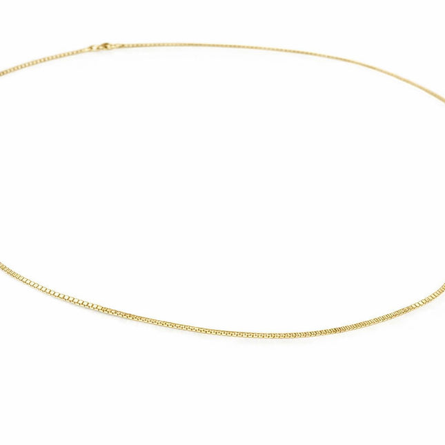 שרשרת ונציה מזהב צהוב או לבן בעיצוב חוליות בוקס מדויקות