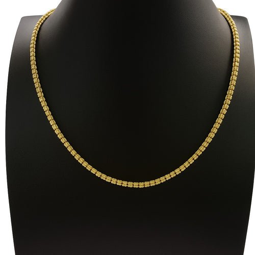 שרשרת אייס ICE מזהב צהוב 14 קראט עם חריטה יהלומית וברק מרהיב