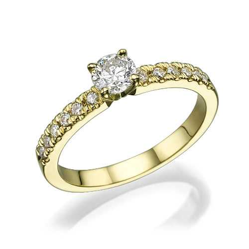 טבעת אירוסין זהב צהוב "מלודי"