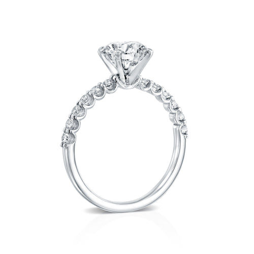 טבעת יהלומים "מיילי" זהב לבן במראה קלאסי