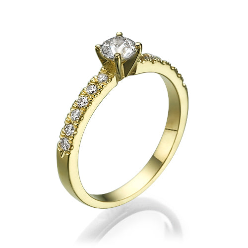 טבעת אירוסין זהב צהוב "מלודי"