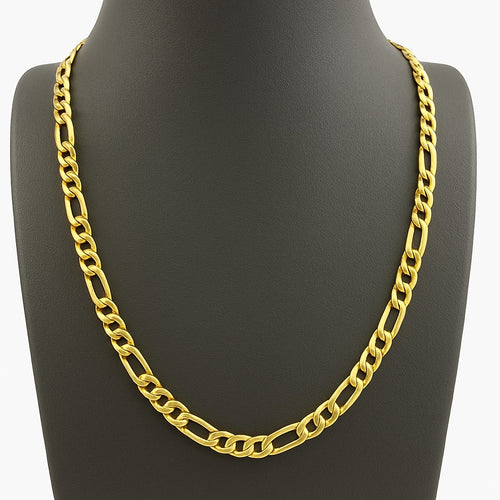 שרשרת גורמט פיגארו מזהב צהוב 14 קראט בעיצוב יוקרתי ומודרני