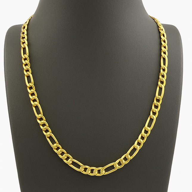 שרשרת גורמט פיגארו מזהב צהוב 14 קראט בעיצוב יוקרתי ומודרני