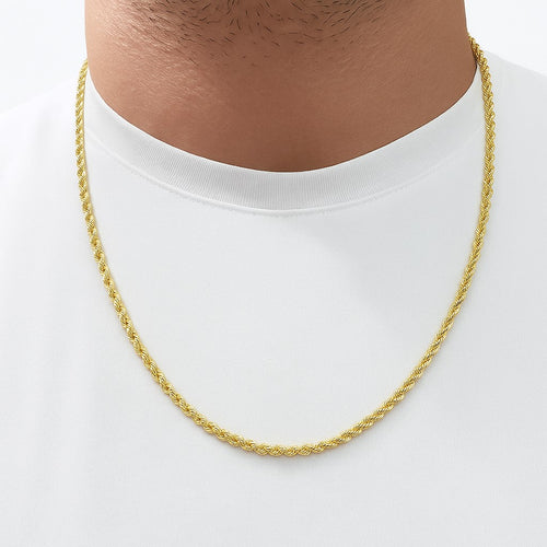 שרשרת חבל מזהב 14 קראט בעיצוב אלגנטי לגבר במראה עדכני