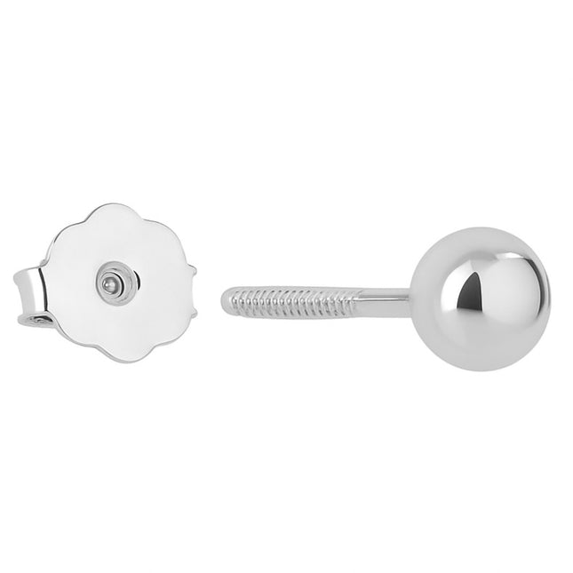 עגילי כדור לילדות מזהב מבריק בעיצוב עגול קלאסי