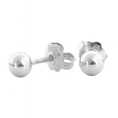 עגילי כדור לילדות מזהב מבריק בעיצוב עגול קלאסי