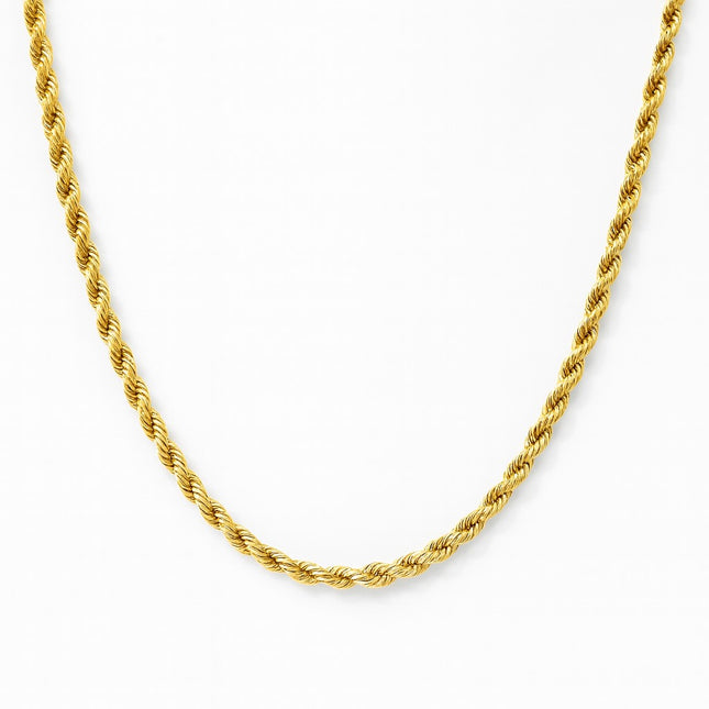 שרשרת חבל מזהב 14 קראט בעיצוב אלגנטי לגבר במראה עדכני