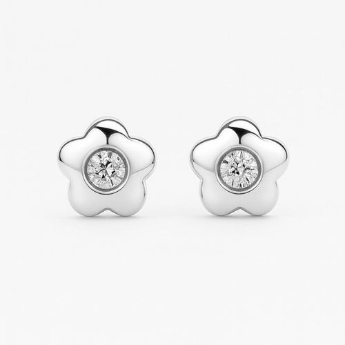 עגילי כוכב לילדות מזהב משובצים זירקון