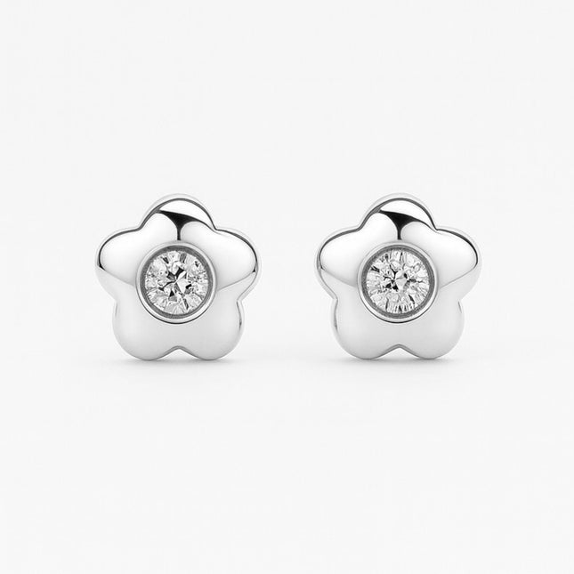 עגילי כוכב לילדות מזהב משובצים זירקון