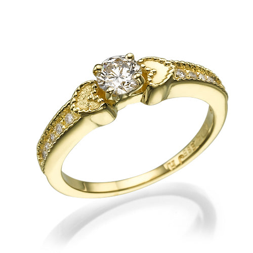 טבעת אירוסין "מיילי" זהב צהוב בעיצוב קלאסי