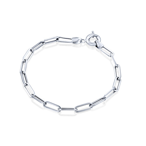 צמיד אטבים מזהב צהוב בעיצוב מודרני עם חוליות ארוכות למראה ייחודי