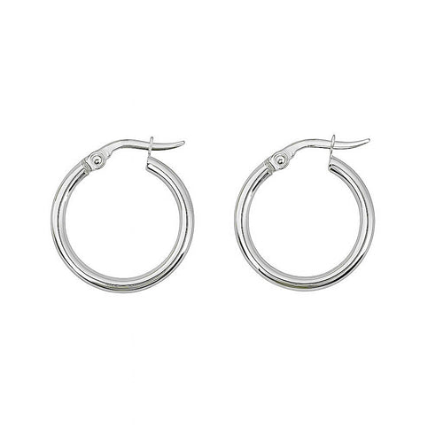 עגילי חישוק קוטר 2 סנטימטר מזהב בעיצוב נקי ומלוטש למראה יומיומי על זמני