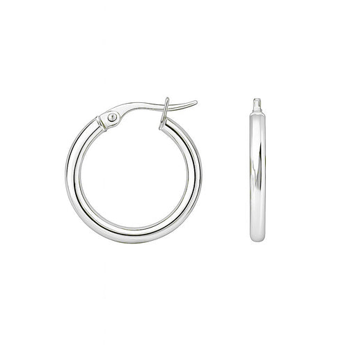 עגילי חישוק קוטר 2 סנטימטר מזהב בעיצוב נקי ומלוטש למראה יומיומי על זמני