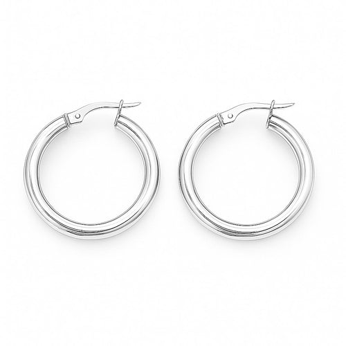 עגילי חישוק קוטר 2.6 ס"מ זהב אלגנטיים בעיצוב יוקרתי ונקי למראה מודרני ומדויק