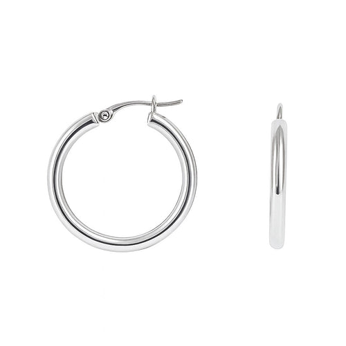 עגילי חישוק קוטר 2.6 ס"מ זהב אלגנטיים בעיצוב יוקרתי ונקי למראה מודרני ומדויק