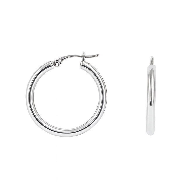 עגילי חישוק קוטר 2.6 ס"מ זהב אלגנטיים בעיצוב יוקרתי ונקי למראה מודרני ומדויק