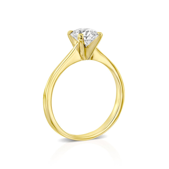 טבעת אירוסין יהלום מעבדה דייזי מזהב צהוב