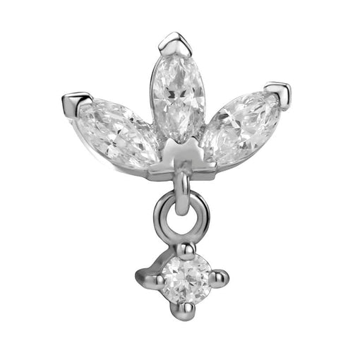 עגיל פירסינג יהלום (בודד) מרקיזה