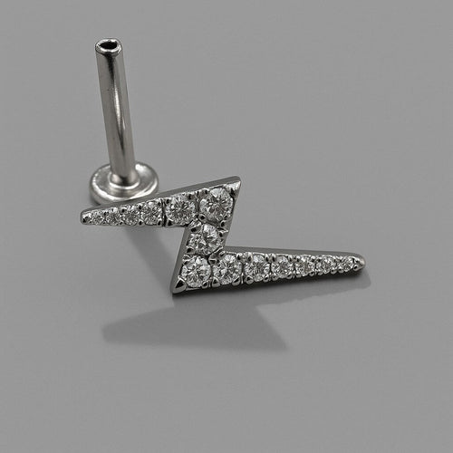 עגיל ברק יהלומים – זהב לבן 0.15 קראט יהלומים עגולים