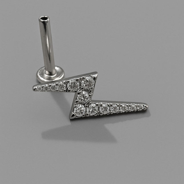 עגיל ברק יהלומים – זהב לבן 0.15 קראט יהלומים עגולים