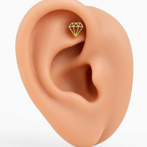 פירסינג (בודד) מזהב בצורת יהלום