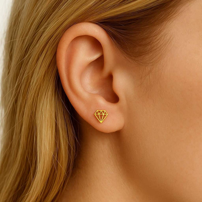 פירסינג (בודד) מזהב בצורת יהלום