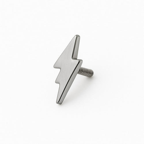 עגיל ברק לפירסינג (בודד) מזהב לבן מבריק | עגיל טרנדי בסגנון מינימליסטי