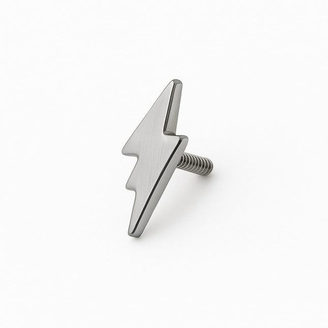 עגיל ברק לפירסינג (בודד) מזהב לבן מבריק | עגיל טרנדי בסגנון מינימליסטי