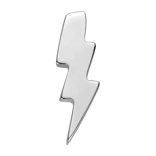 עגיל ברק לפירסינג (בודד) מזהב לבן מבריק  עגיל טרנדי בסגנון